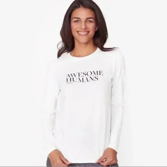 FIGS- Awesome Humans Long Sleeve Crewneck T-Shirt - Picture 2 of 16